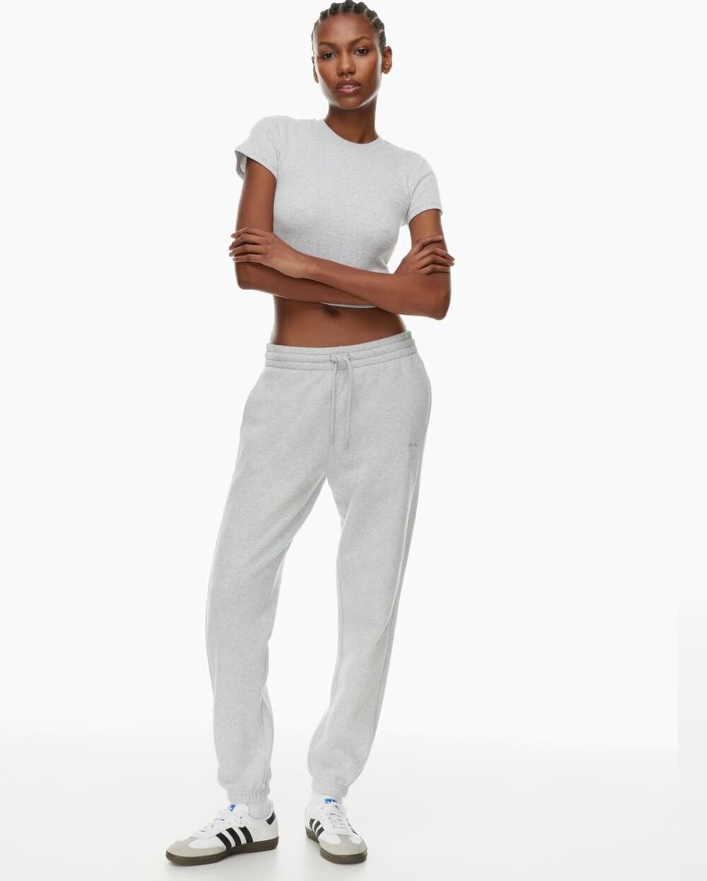 TnA Aritzia Light Gray Drawstring Neutral Cozy Sweatpants Womens Size Medium